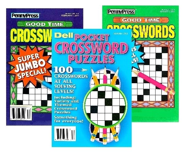 Penny Press Dell Crossword Puzzle Books x 3 MBG