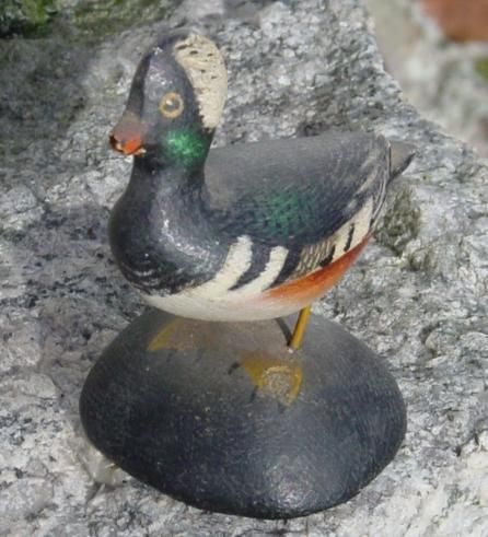 C1925 A E Crowell Miniature Hooded Merganser as Is