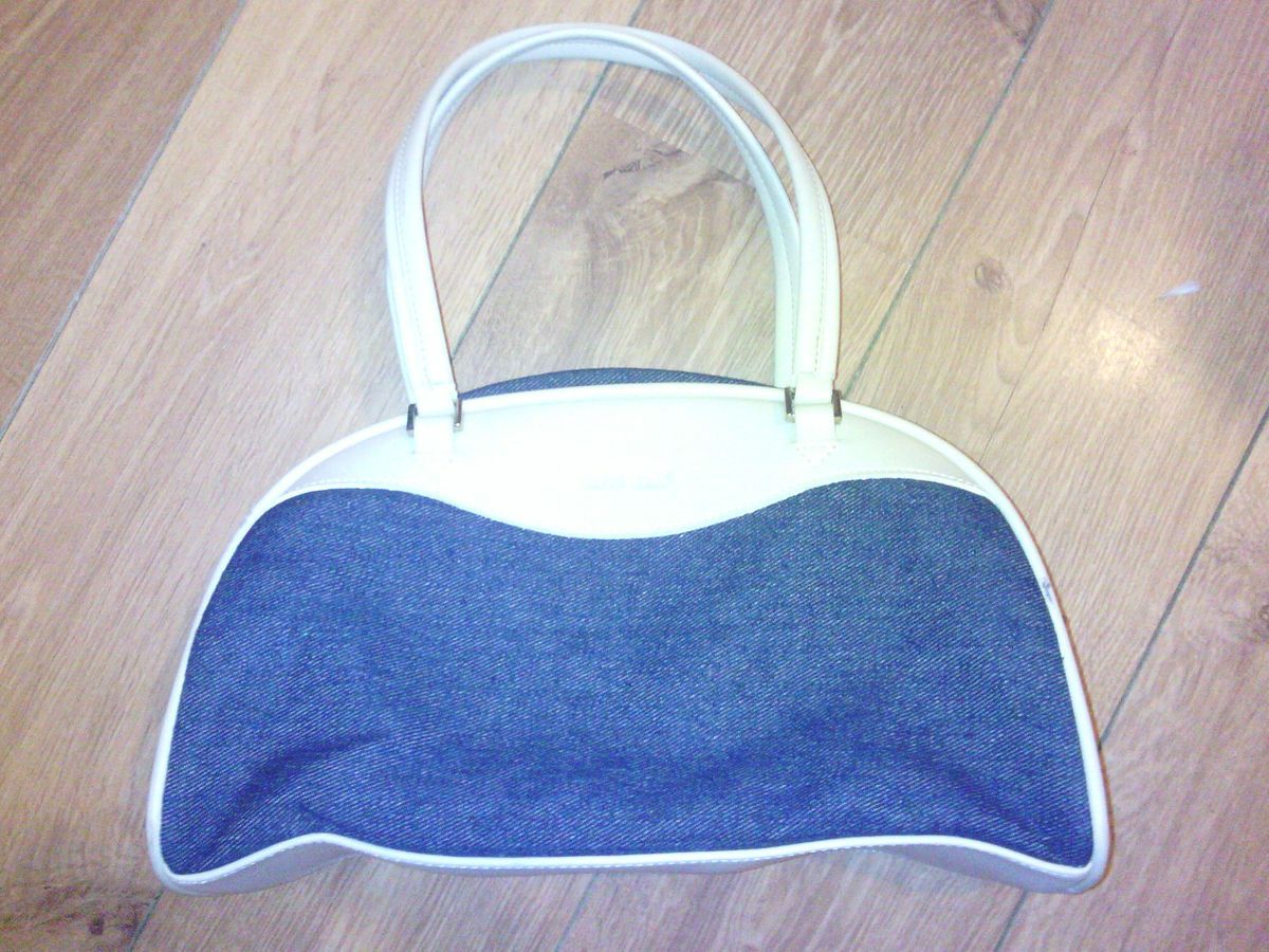  "David Jones" Denim Cream Handbag