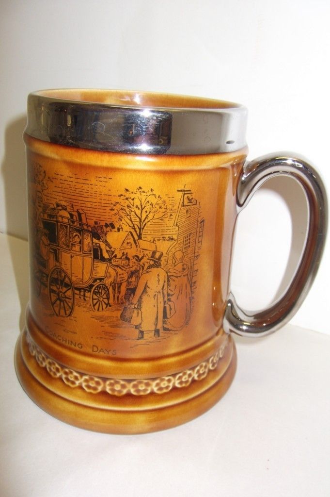 VINTAGE LORD NELSON POTTERY STEIN, MUG,TANKARD   COACHING DAYS