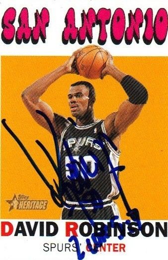 David Robinson Signed 2001 Topps Heritage Card JSA