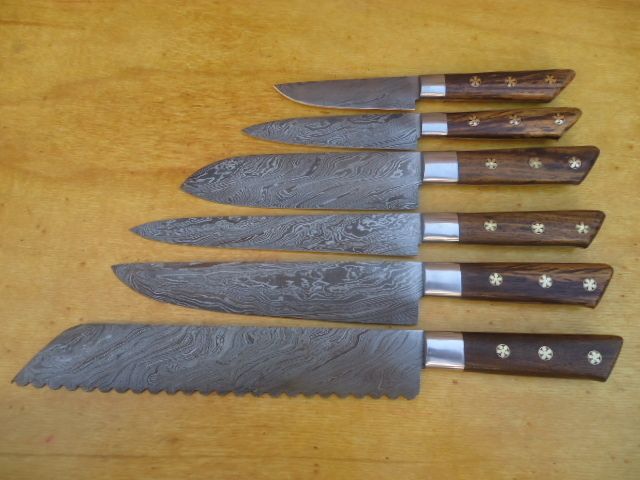 Mr Prince Damascus Kitchen Knife 6pc Set Sharp WH 83