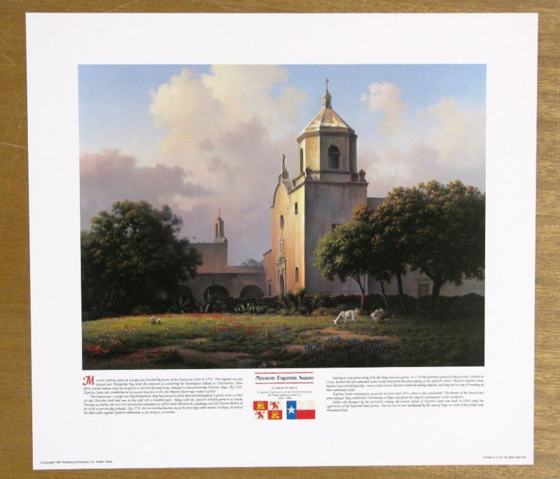 Dalhart Windberg Mission Espiritu Santo Signed and Lithograph 1022