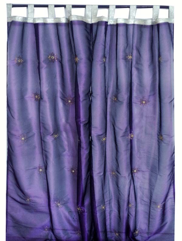 Purple 2 Window Door Stunning Organza Sheer Curtains Panels 92