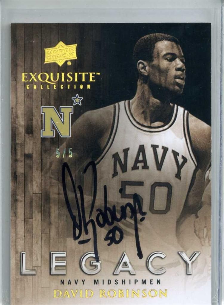 David Robinson 11 12 Exquisite Legacy Black INK Auto d 5 5 Navy