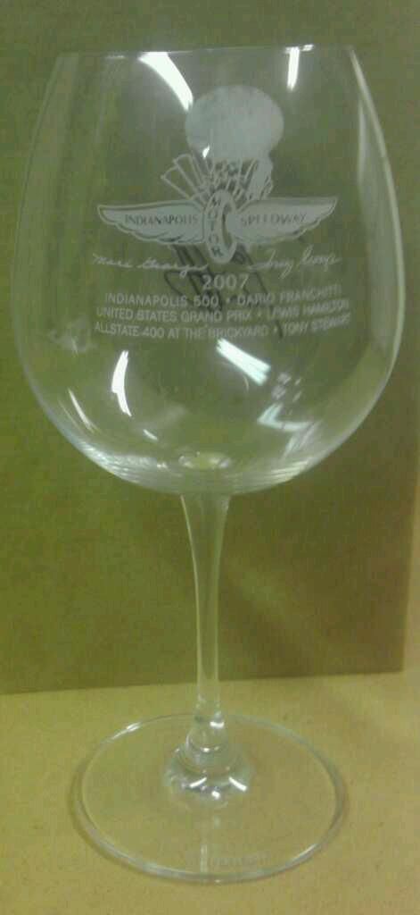 2007 INDY 500 DARIO FRANCHITTI AUTOGRAPHED WATERFORD CRYSTAL WINE