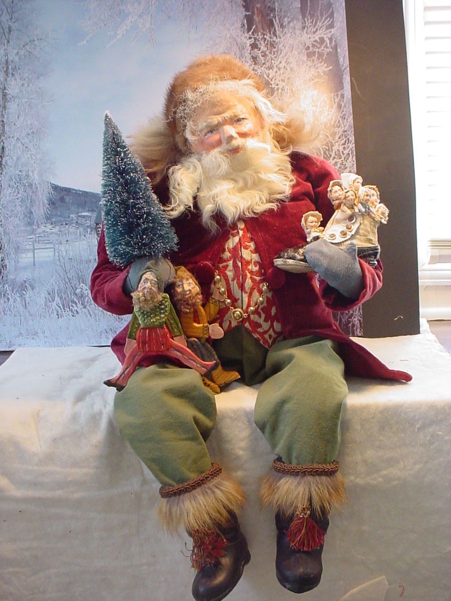 Norma DeCamp 30 Seated Santa, Hand Crafted toys, German Paper Mache