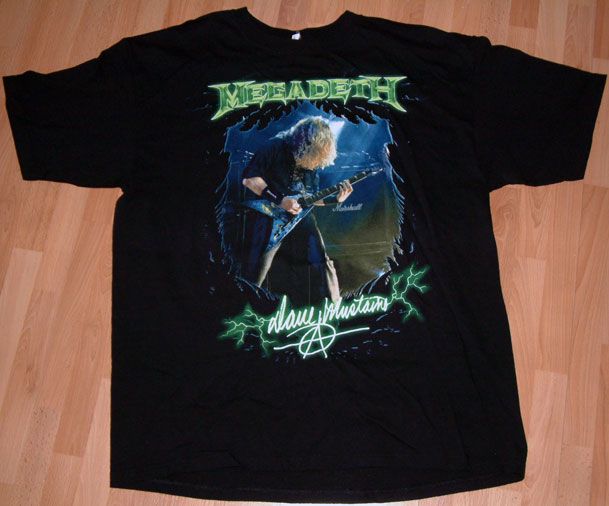 Megadeth Metal Dave Mustaine 2009 Tour Tattoo Biker Death Mens T Shirt