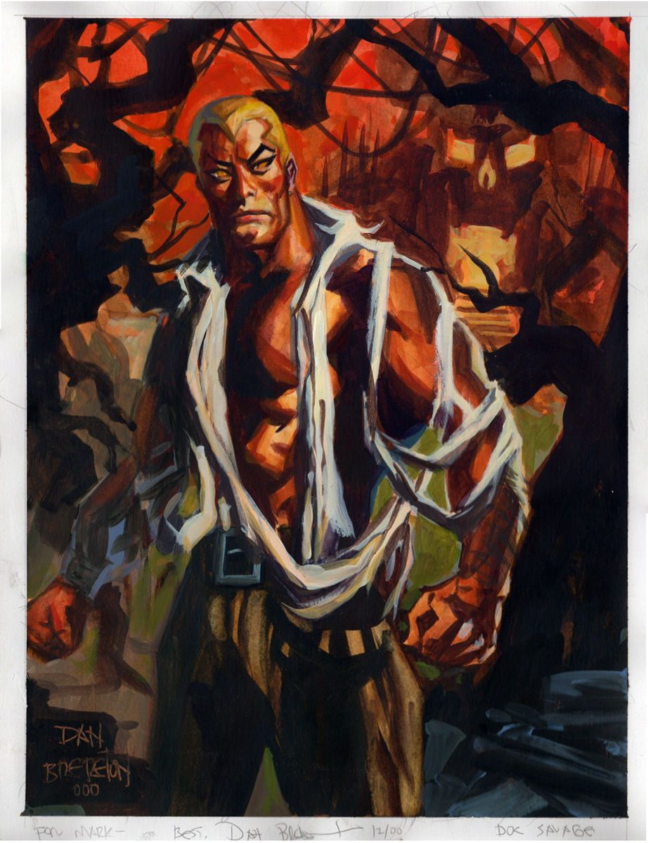 Doc Savage Original Comic Art Painting by Dan Brereton