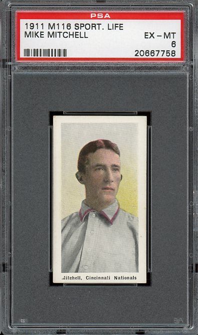 1911 m116 mitchell cincinnati reds psa 6 description beautiful psa 6