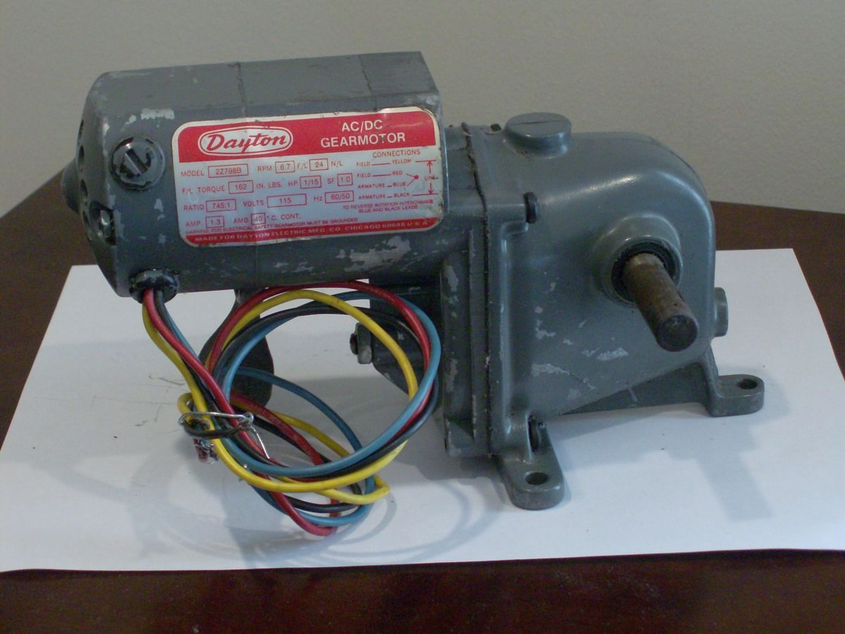  Dayton AC DC Gearmotor 2Z798B