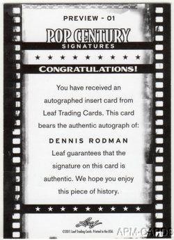 Dennis Rodman Leaf Pop Century Bulls Preview Auto HOF SP Lakers The