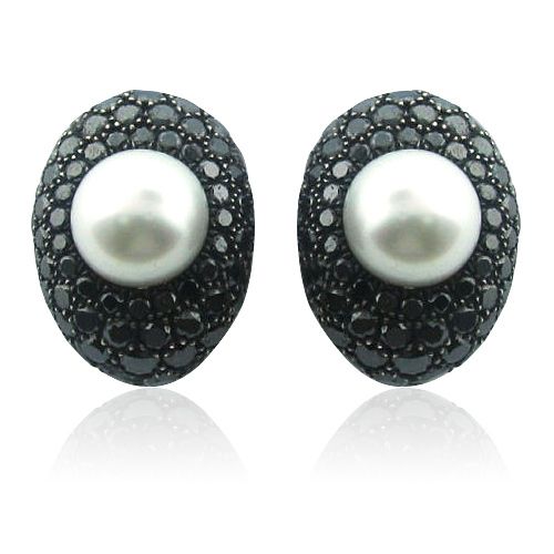 De Grisogono 18K Gold Pearl 12 00ct Diamond Earrings