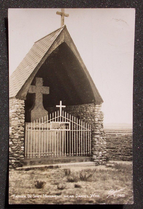 RPPC 1959 Father de SMET Monument Daniel WY Sublette Co