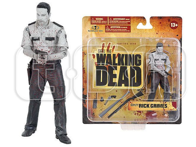 DEPUTY RICK GRIMES figure B W BLOODY VARIANT amc tv THE WALKING DEAD