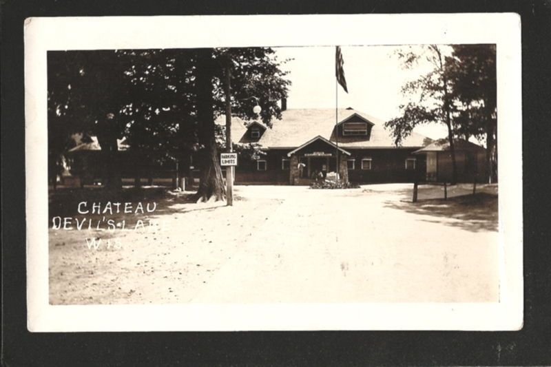 Devils Lake Wisconsin Wi 1928 RPPC Chateau Resort Main