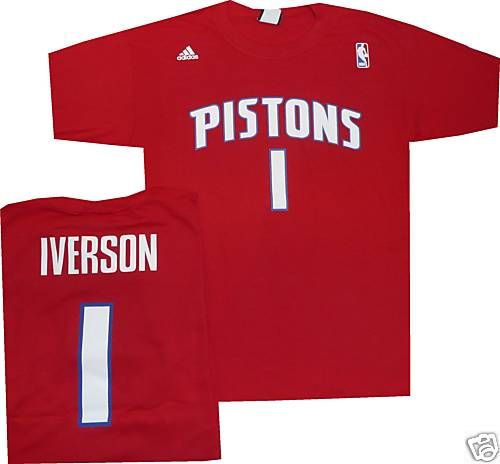 Allen Iverson Detroit Pistons Adid T Shirt Jersey XXL