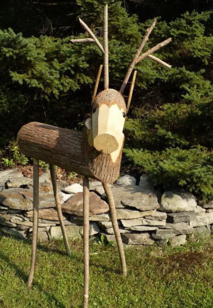 Folk Art Reindeer Americana Primitive Reindeer 5 Feet