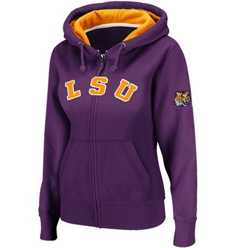 LSU Tigers Ladies Classic Arch Full Zip Hoodie Purple