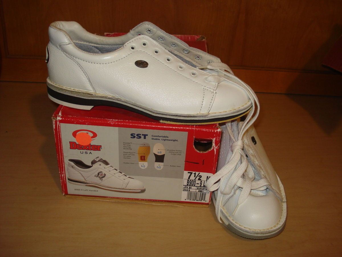 Dexter Womens Ladies Left Handed Bowling Shoes SST Leather White Size
