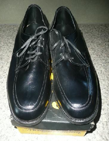  New Old 80s 90s Vtg Black Tie Oxford Shoes 10 3E XW w Box 548