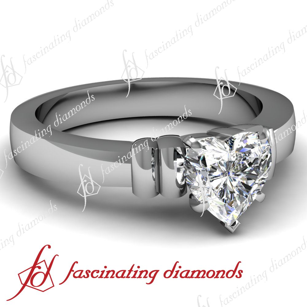  Solitaire Diamond Bow Style Engagement Ring 14k VVS2 F GIA