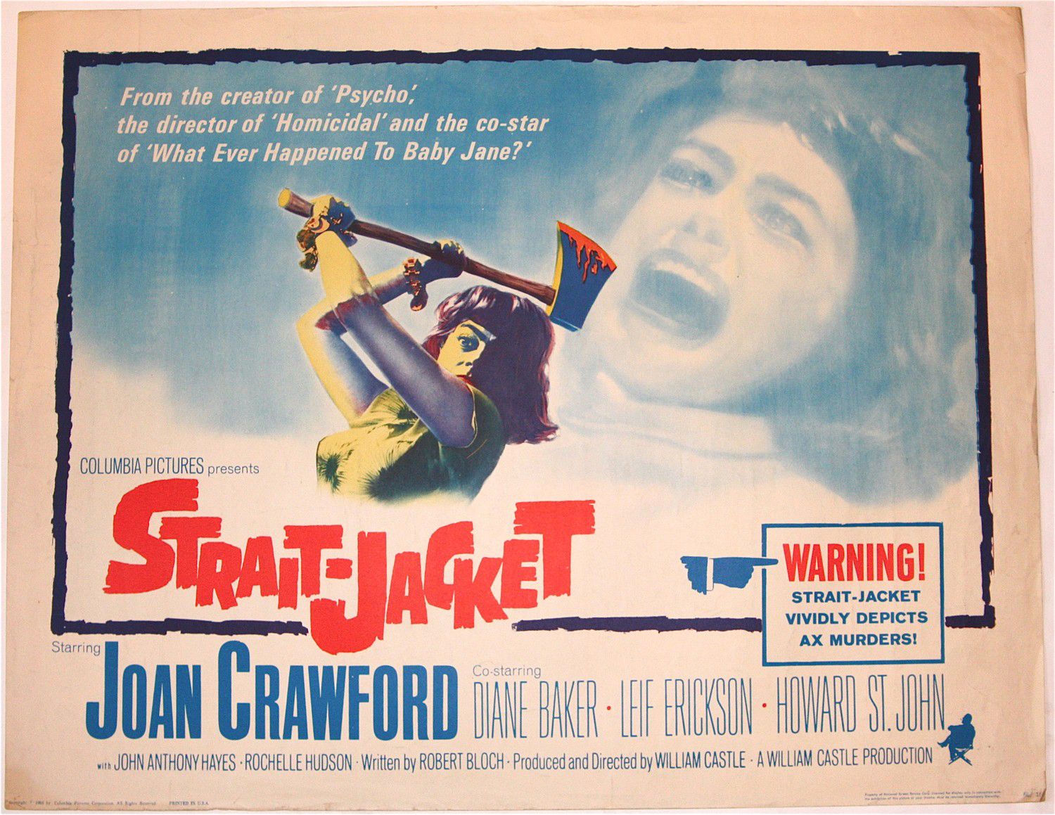 , 1964). Half Sheet (22 X 28). Starring Joan Crawford, Diane Baker