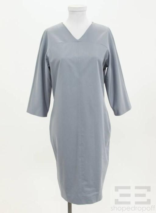 dieter bennet slate grey v neck dress size 8