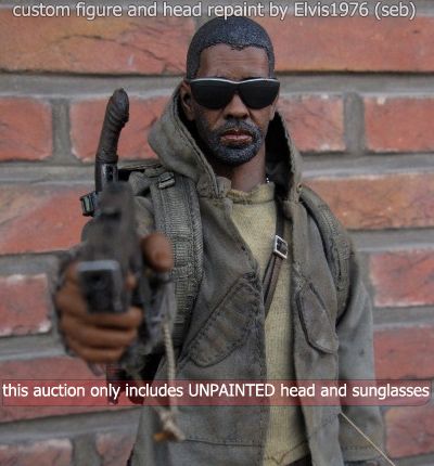 CUSTOM BOOK OF ELI Denzel Washington + SUNGLASSES sculpt hot toys