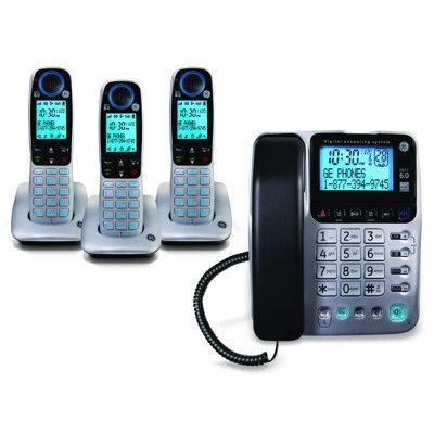 GE DECT 6 0 4 Handset Corded Cordless Digital Answering System GE