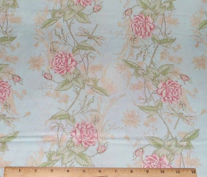 Veronique Pink Roses Floral Fabric 2yds P B Studios Quilting Cotton