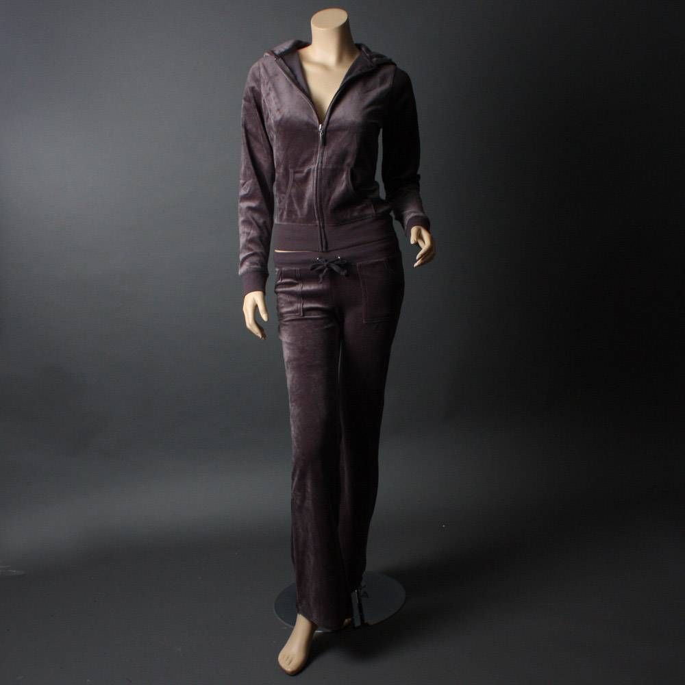 Designer Velour Long Sleeve Woman Tracksuit Hoodie Jacket Pants Set