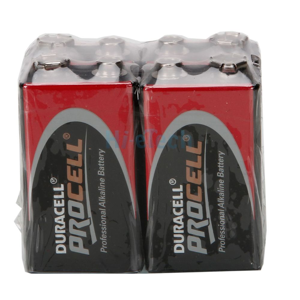 New 4Pcs DURACELL 9V Disposable Alkaline Batteries Black and Red