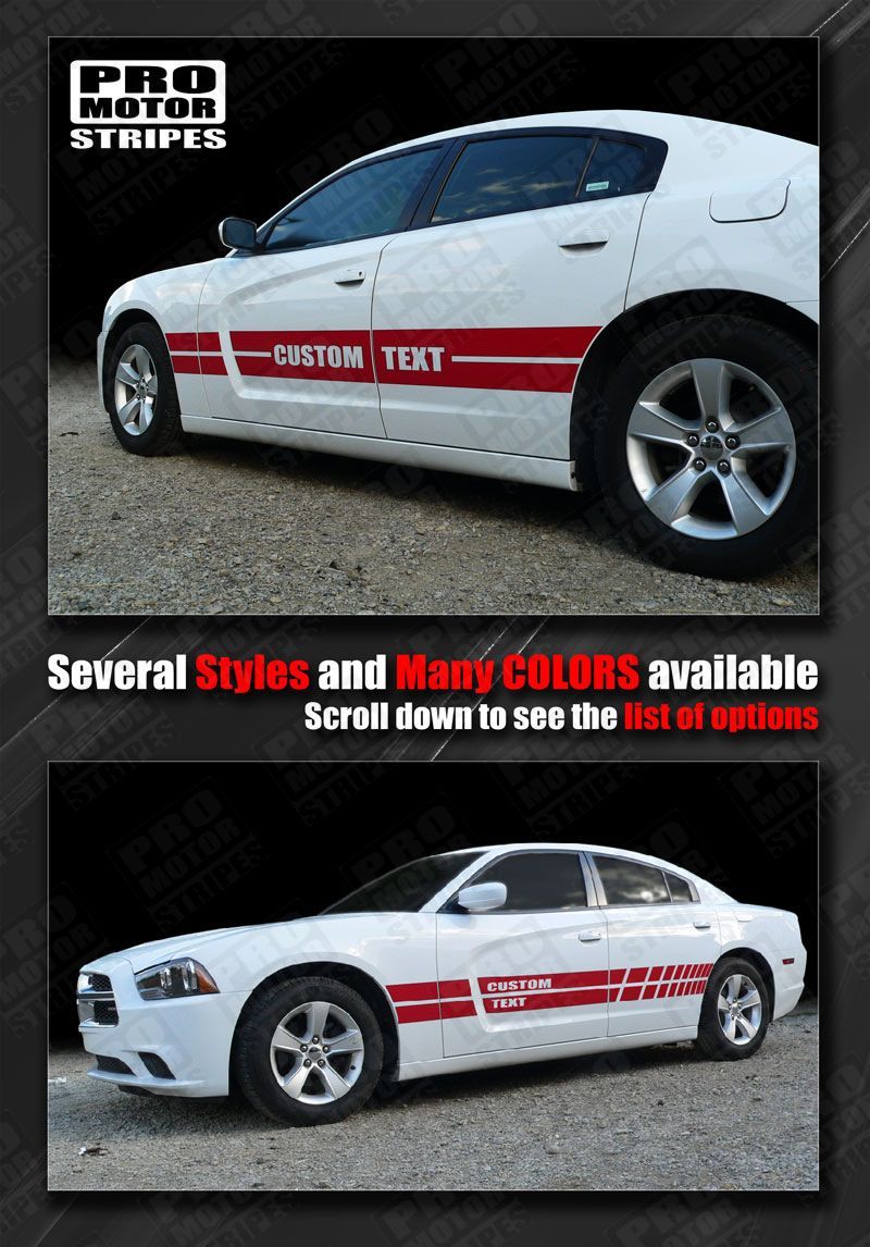 Dodge Charger Rally Sport Mid Body Side Stripes 2011 2012 2013 Decals
