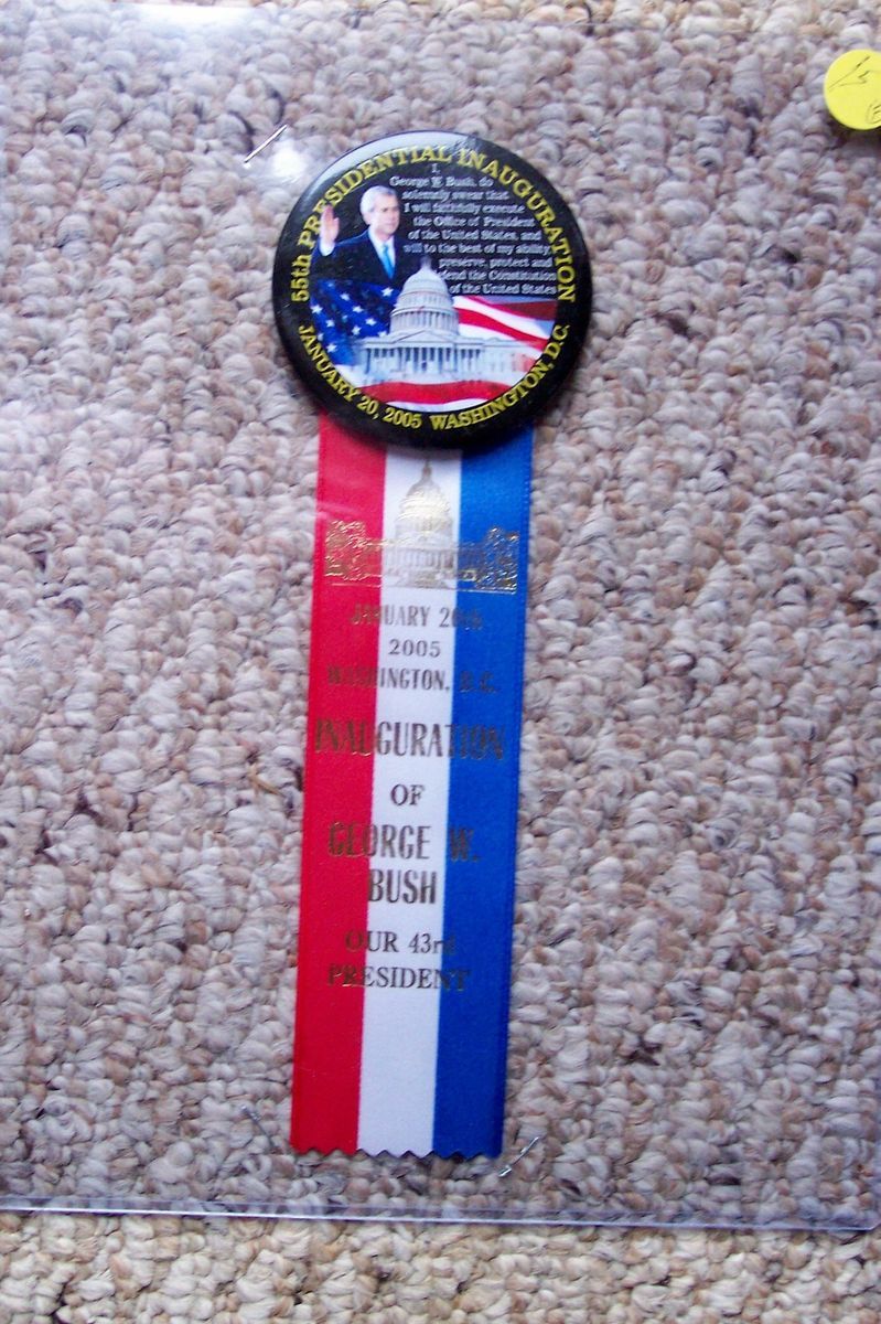 USA PRESIDENTIAL INAUGURATION BUTTON PIN RIBBON 55TH GEORGE BUSH