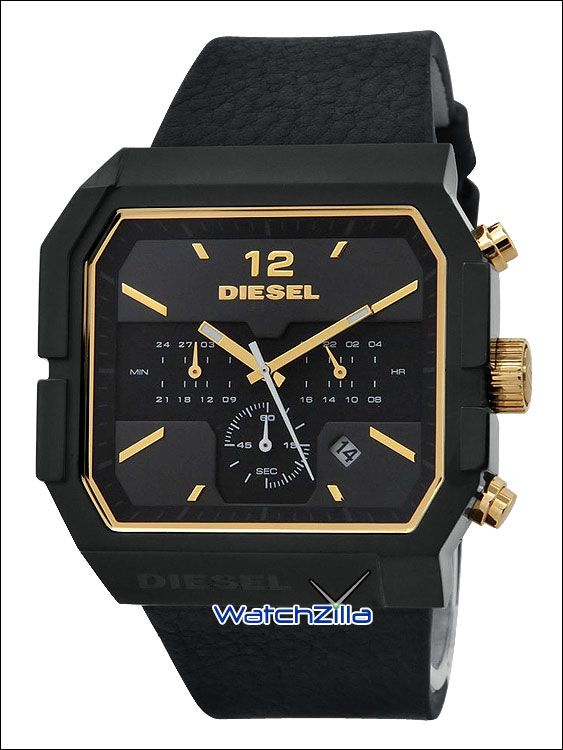 Diesel Black Steel Gold Chronograph Mens Watch DZ4197