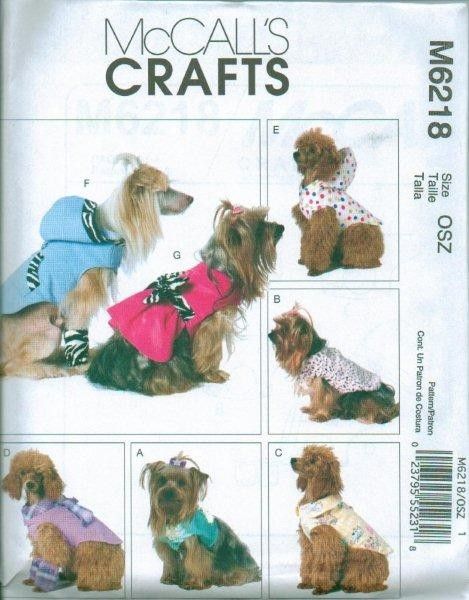 McCalls Craft Pet Dog Clothes Accessories Sewing Pattern McCalls