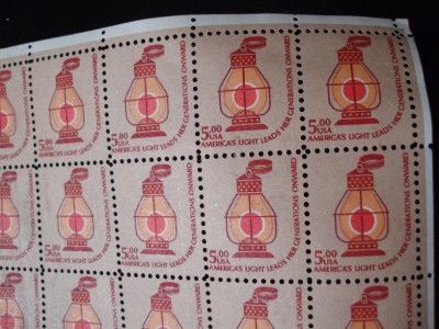  100 STAMPS FIVE DOLLAR # 1612 RAILROAD LANTERN $500 FACE VALUE