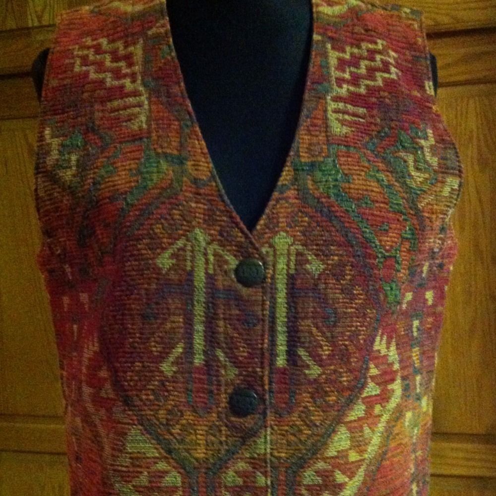 Navajo Southwestern Norm Thompson Womens Vest Sz M