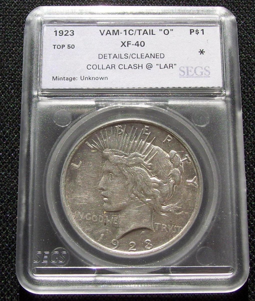 1923 VAM 1 C Tail  O Peace Dollar Nice Details XF  Top 50