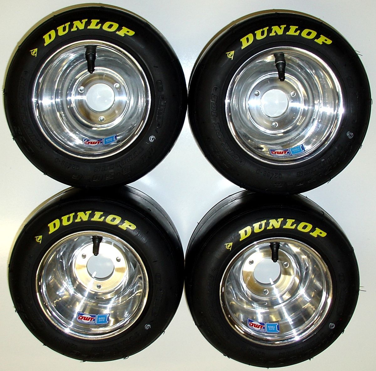  Set of Dunlop Racing Go Kart Tires New Douglas Polished Wheels