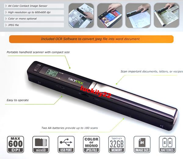 Portable Handheld Handy Photo Document Scanner Scan New