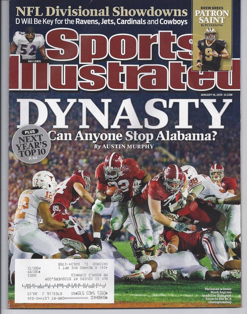  18 2010 Sports Illustrated Drew Brees Mark Ingram Ray Lewis