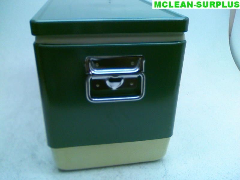  Coleman 74 Green Metal Cooler Ice Chest w/ Bottle Openers and Drain