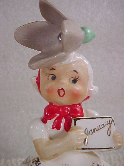 Vintage 1956 Napco January Snowdrop Flower of The Month Girli CI 1931