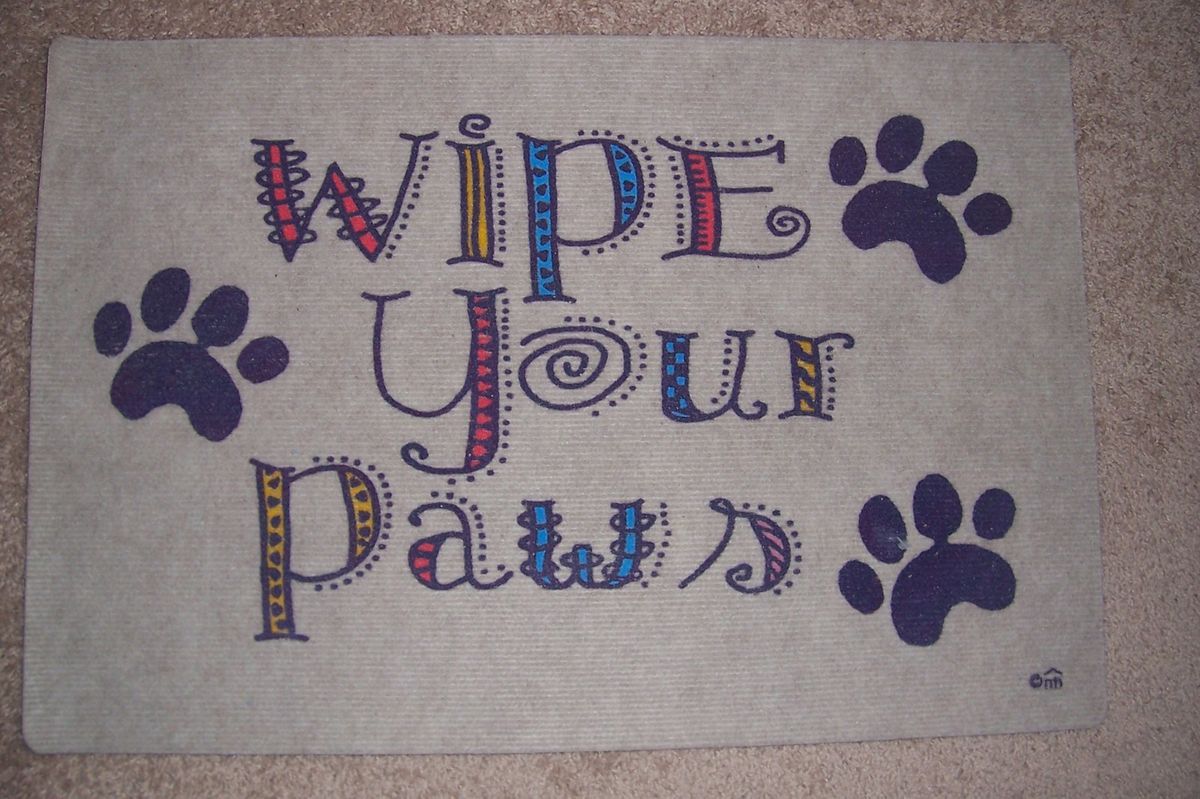  Wipe Your Paws Door Mat Happy Feetpet Mat Dog and Cat Lover
