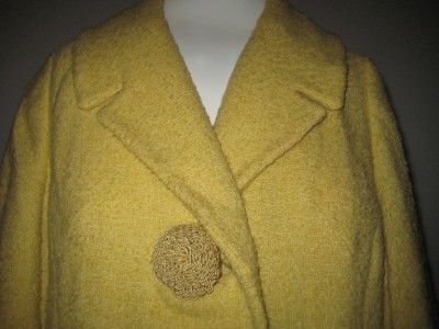 Vtg Womens Donnybrook Original Yellow L XL Dress Coat