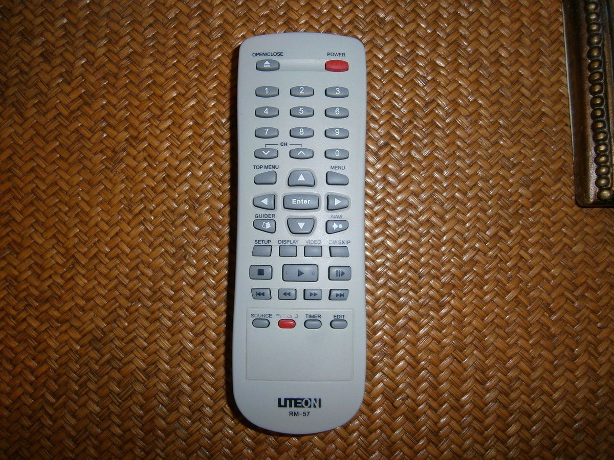 LITE ON PART RM 57 DVD RECORDER HAND REMOTE CONTROL UNIT ONLY FITS LVW
