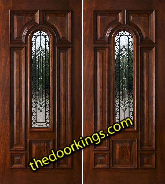 Mahogany Exterior Entry Door 2 Sidelites