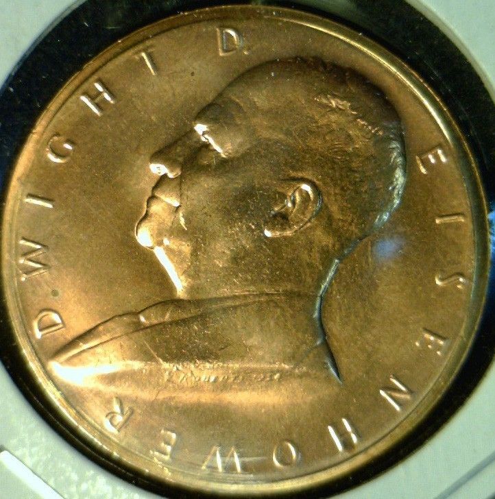 Dwight D IKE Eisenhower US MINT INAUGURATED Commemorative Bronze Medal
